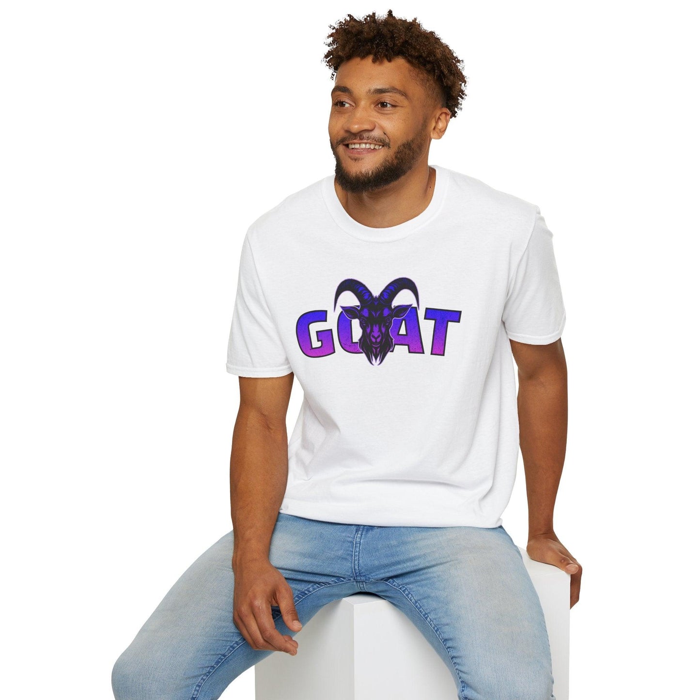 GOAT Purple Text Adults Unisex Tee - Jamie's Trading Cards - JamiesTradingCards