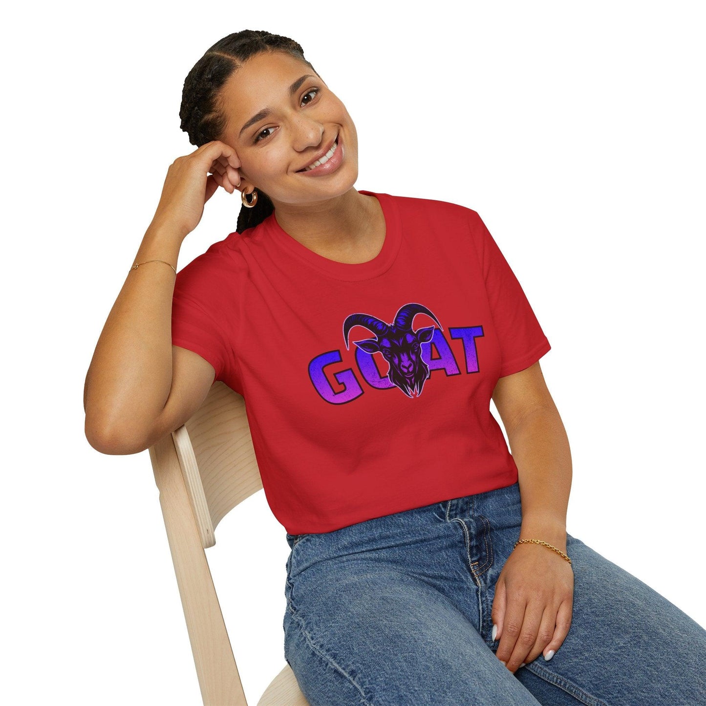 GOAT Purple Text Adults Unisex Tee - Jamie's Trading Cards - JamiesTradingCards