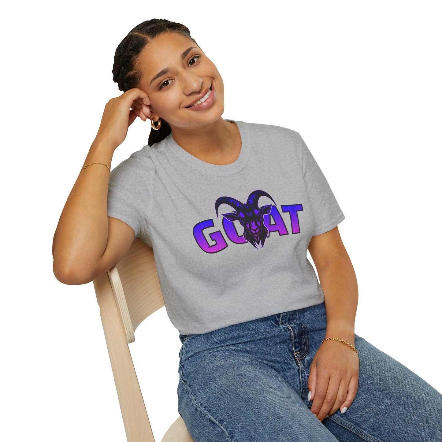 GOAT Purple Text Adults Unisex Tee - Jamie's Trading Cards - JamiesTradingCards