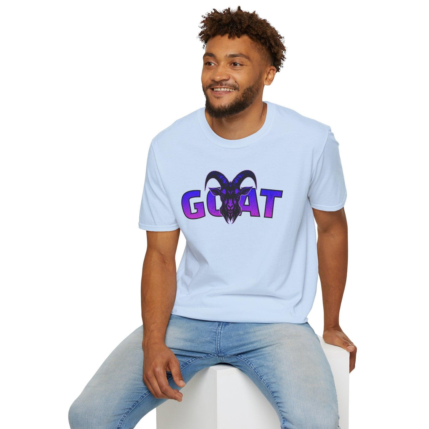 GOAT Purple Text Adults Unisex Tee - Jamie's Trading Cards - JamiesTradingCards