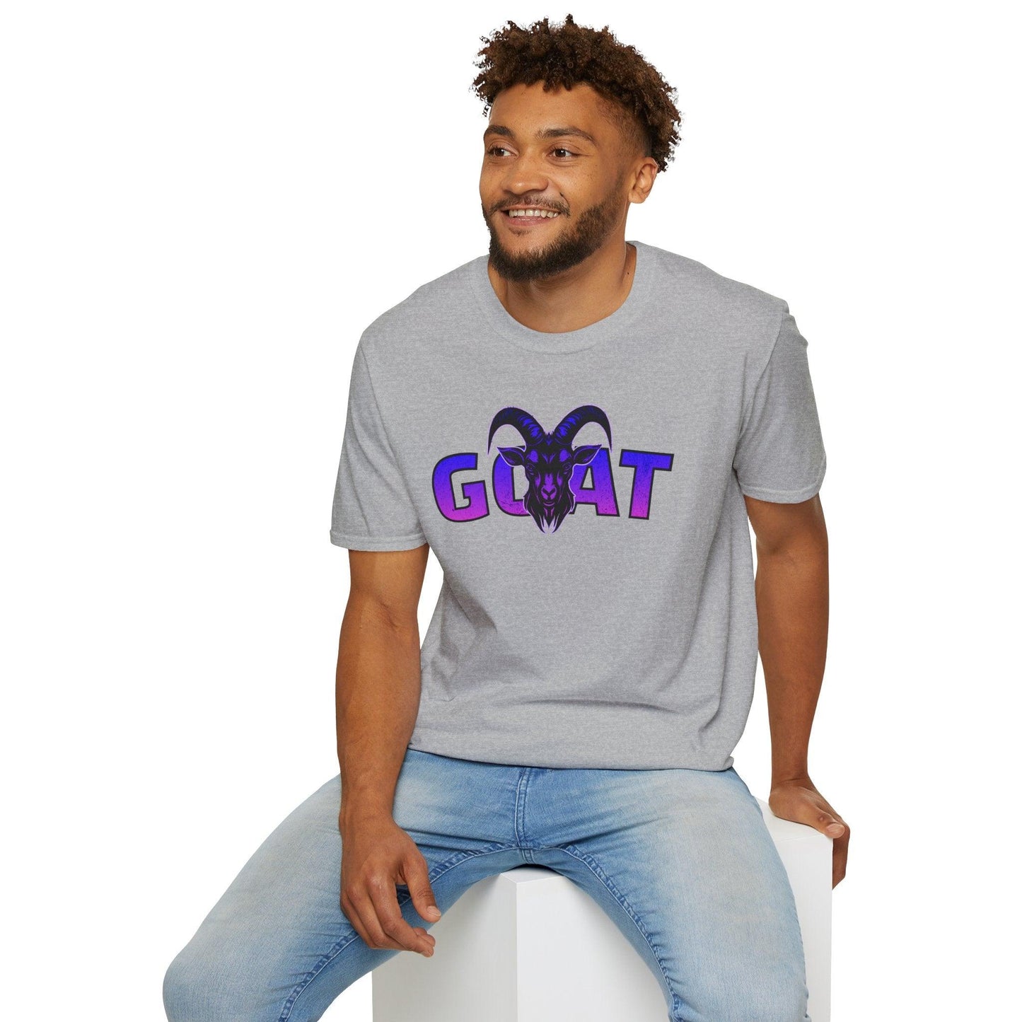 GOAT Purple Text Adults Unisex Tee - Jamie's Trading Cards - JamiesTradingCards