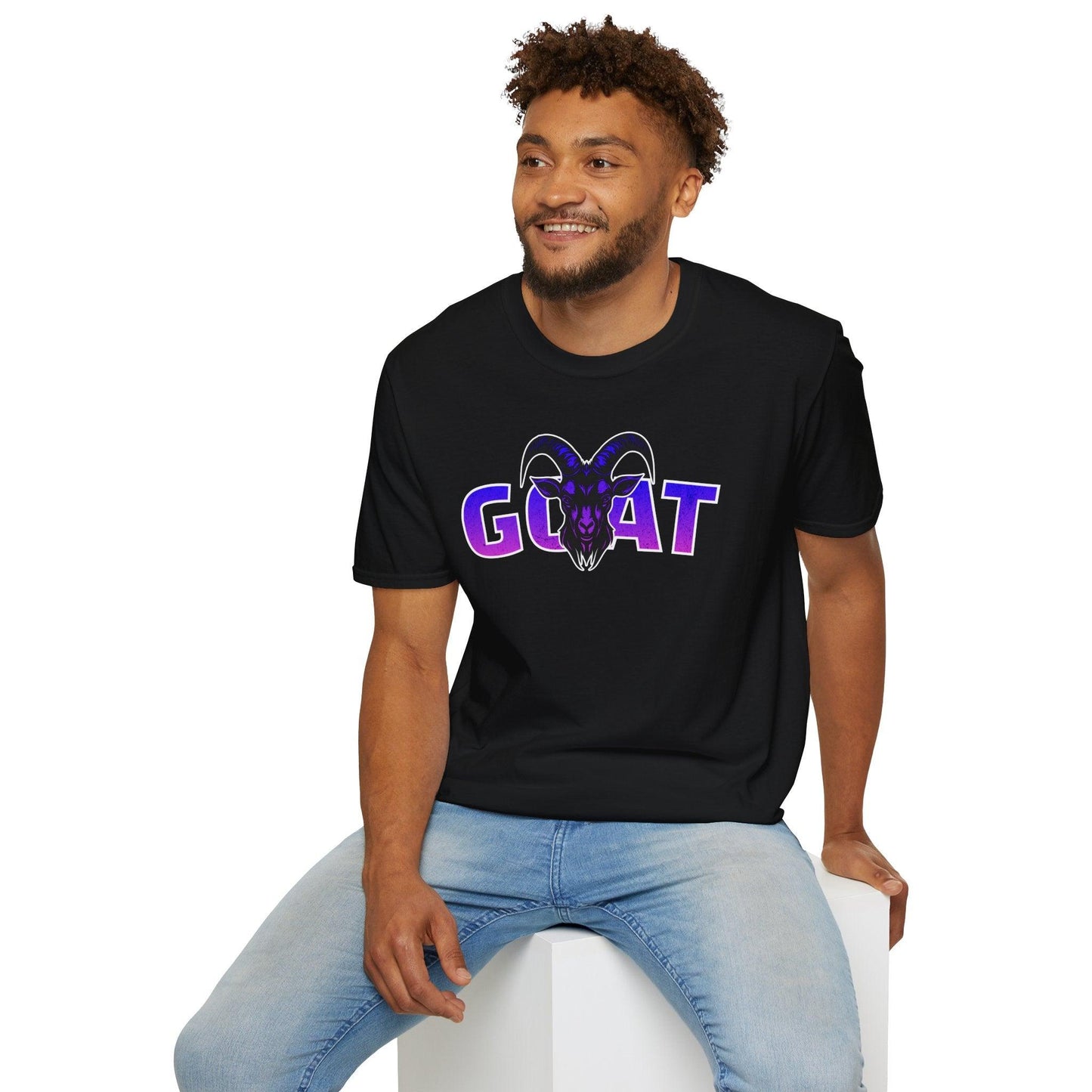 GOAT Purple Text Adults Unisex Tee - Jamie's Trading Cards - JamiesTradingCards