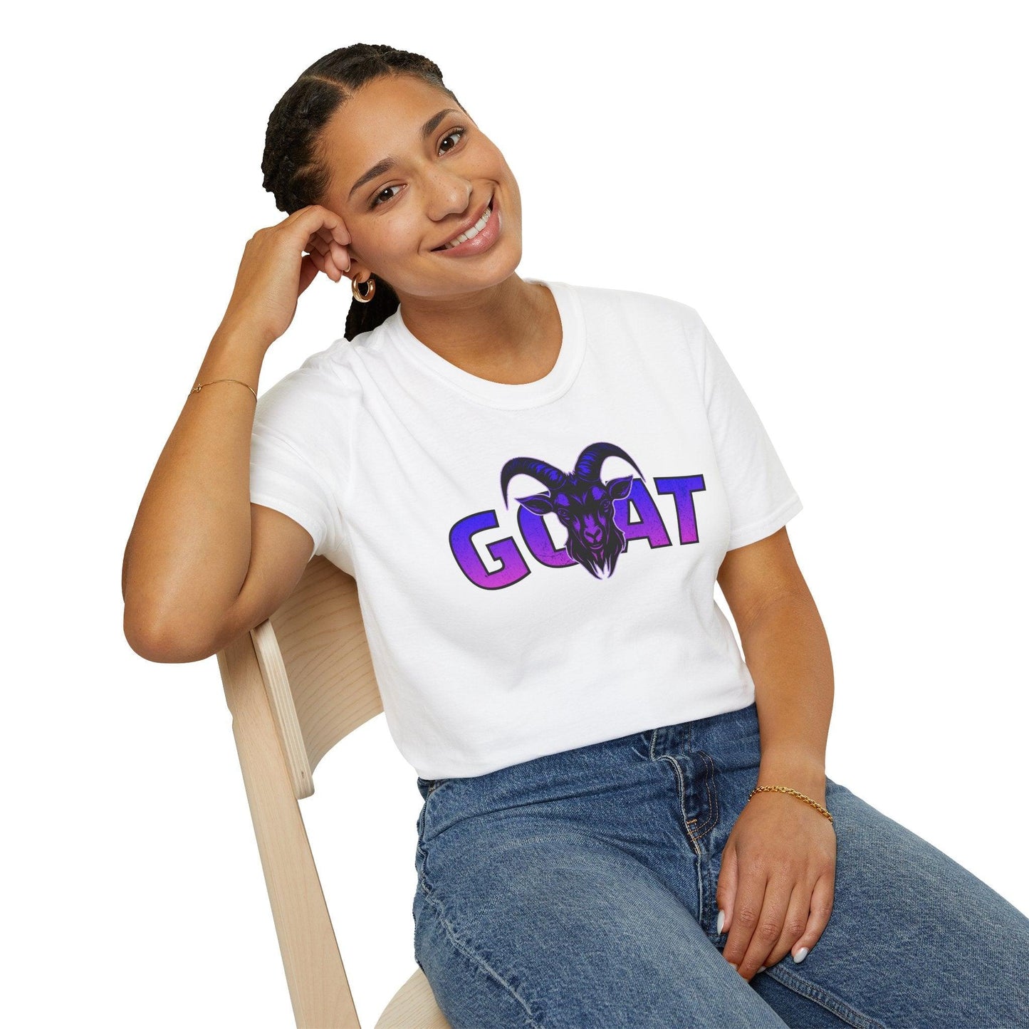 GOAT Purple Text Adults Unisex Tee - Jamie's Trading Cards - JamiesTradingCards