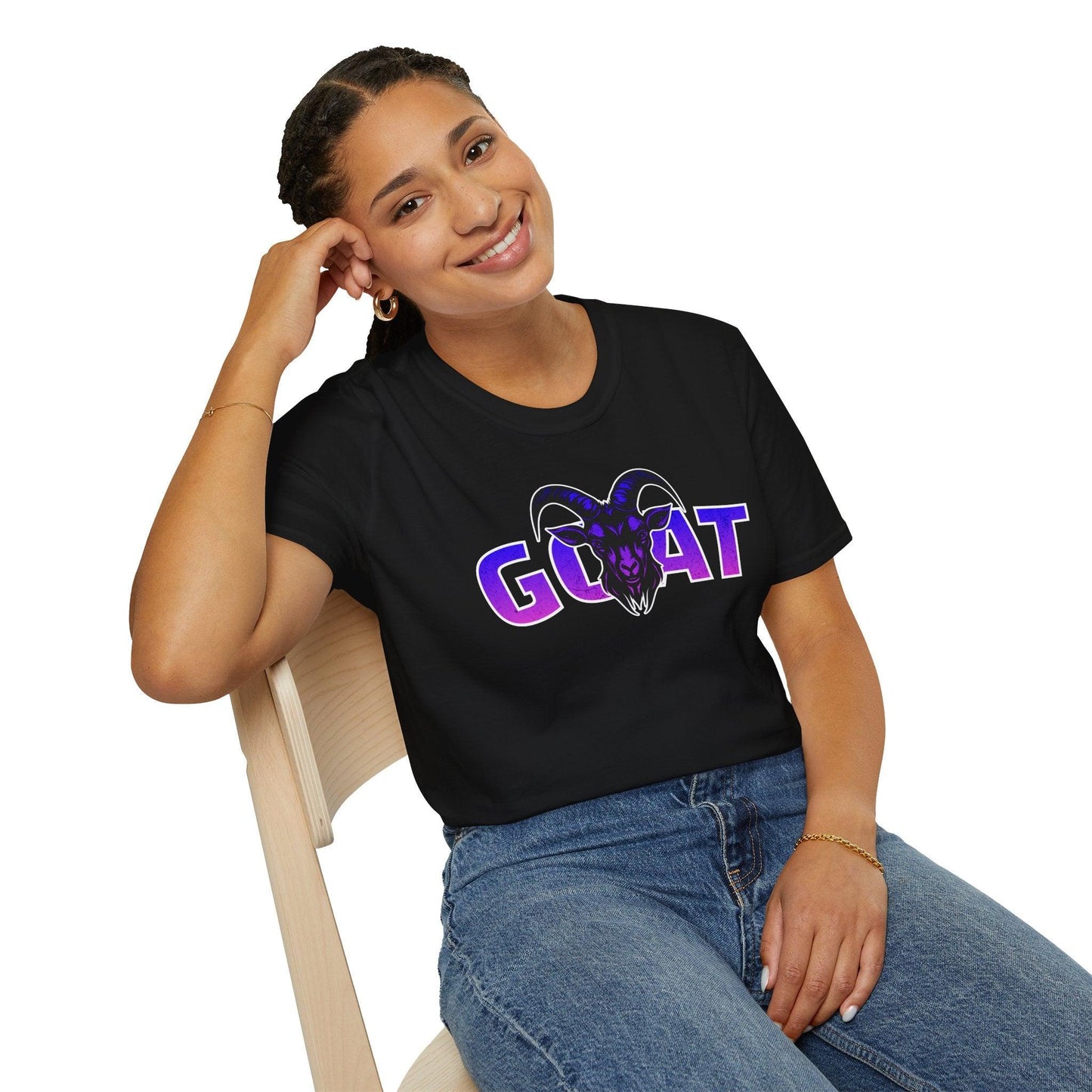 GOAT Purple Text Adults Unisex Tee - Jamie's Trading Cards - JamiesTradingCards