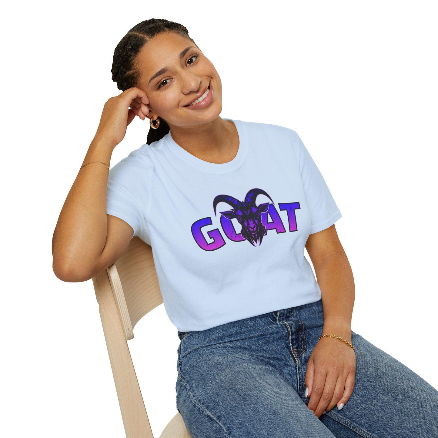 GOAT Purple Text Adults Unisex Tee - Jamie's Trading Cards - JamiesTradingCards