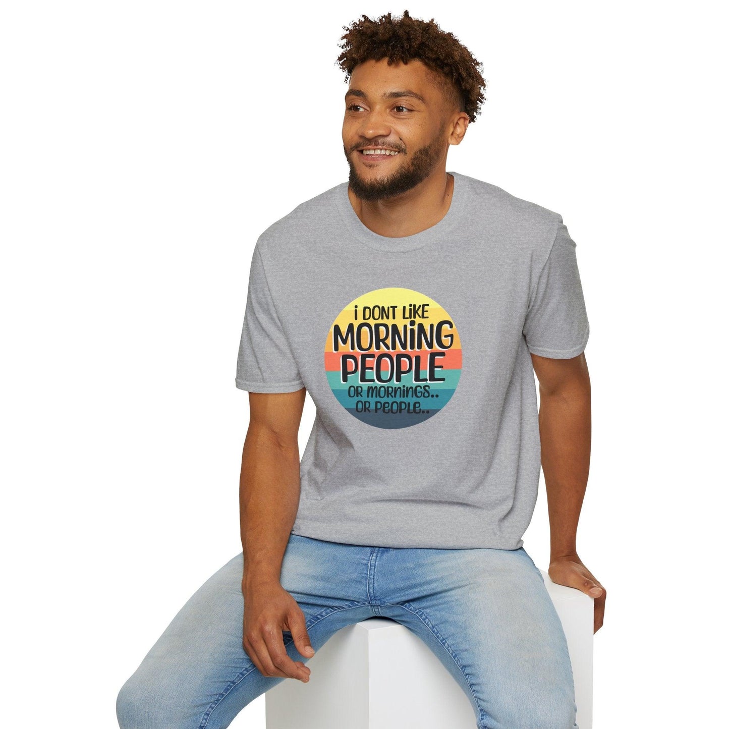 I Don't Like Morning People Adults Unisex Tee - Jamie's Trading Cards - JamiesTradingCards