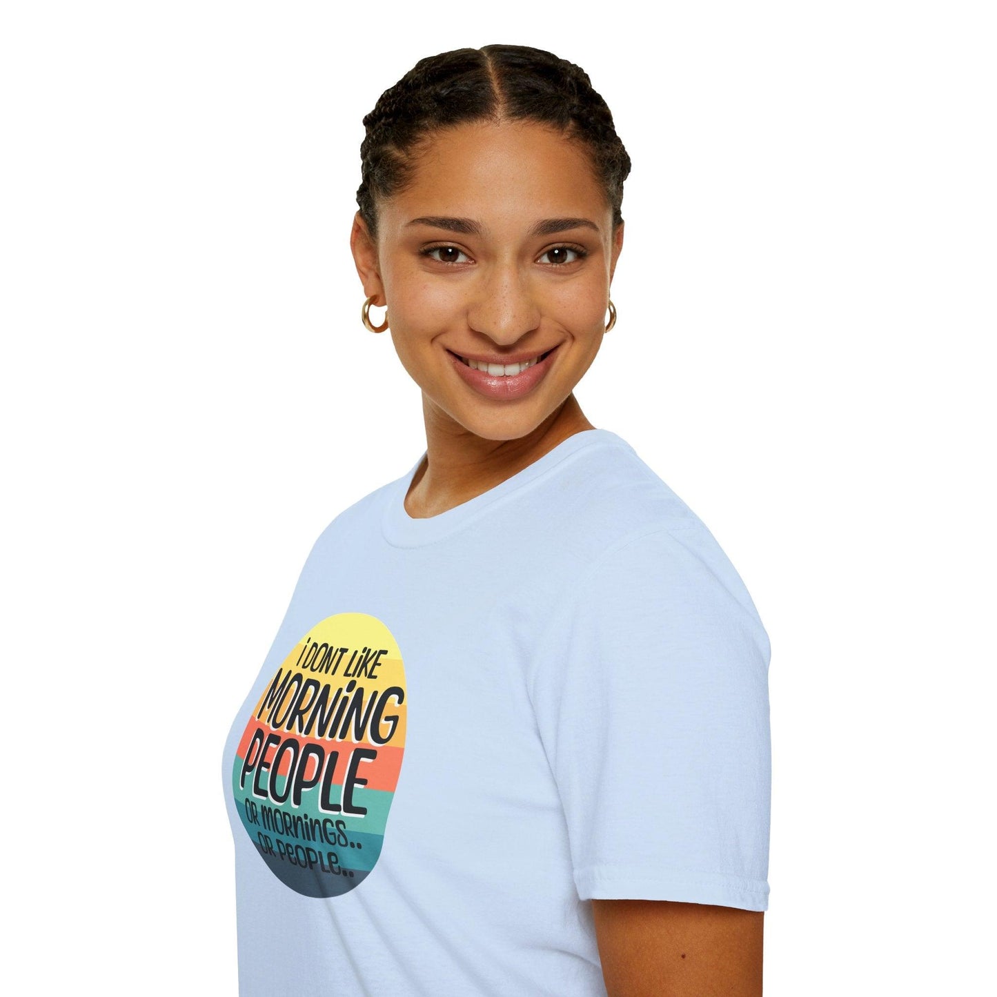 I Don't Like Morning People Adults Unisex Tee - Jamie's Trading Cards - JamiesTradingCards
