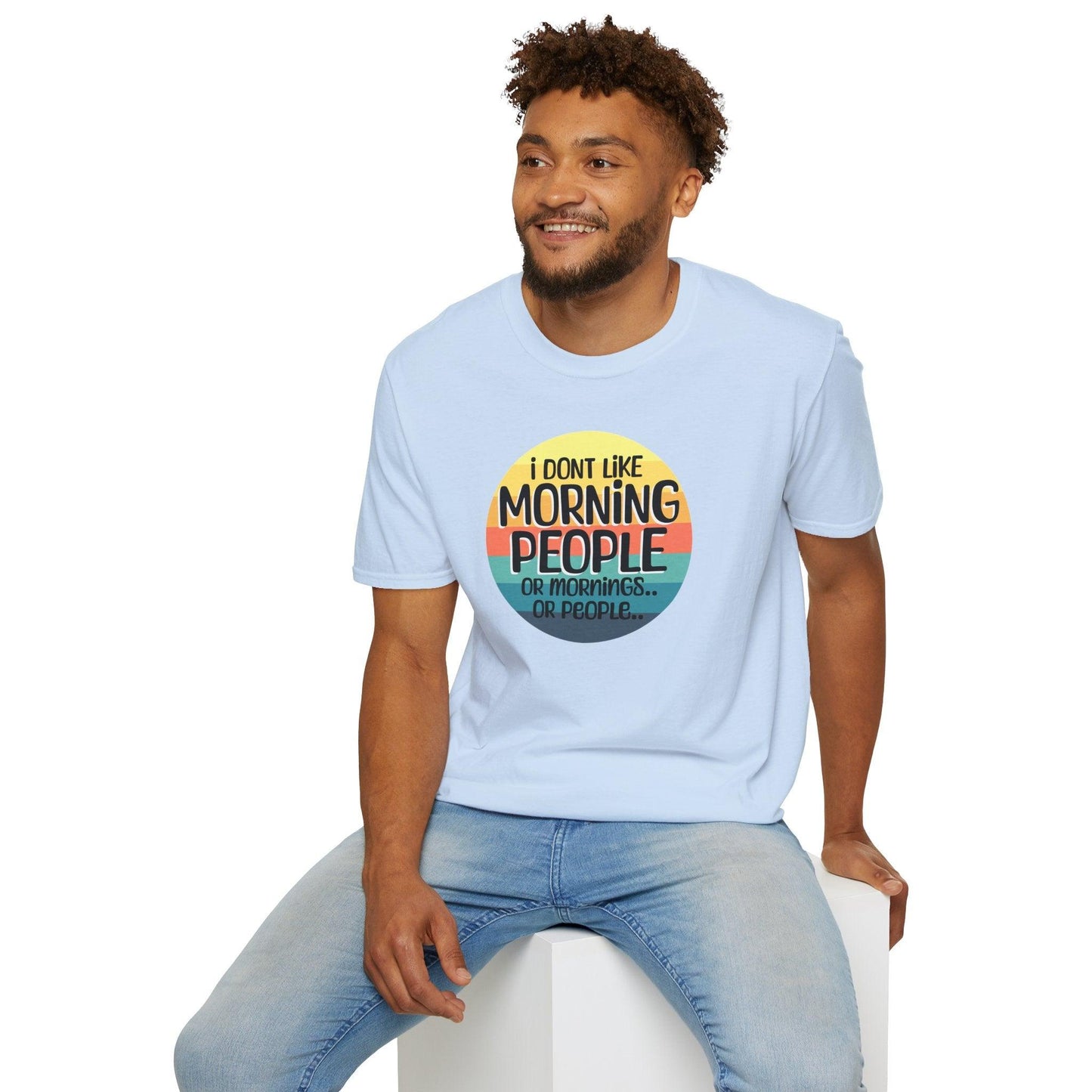I Don't Like Morning People Adults Unisex Tee - Jamie's Trading Cards - JamiesTradingCards
