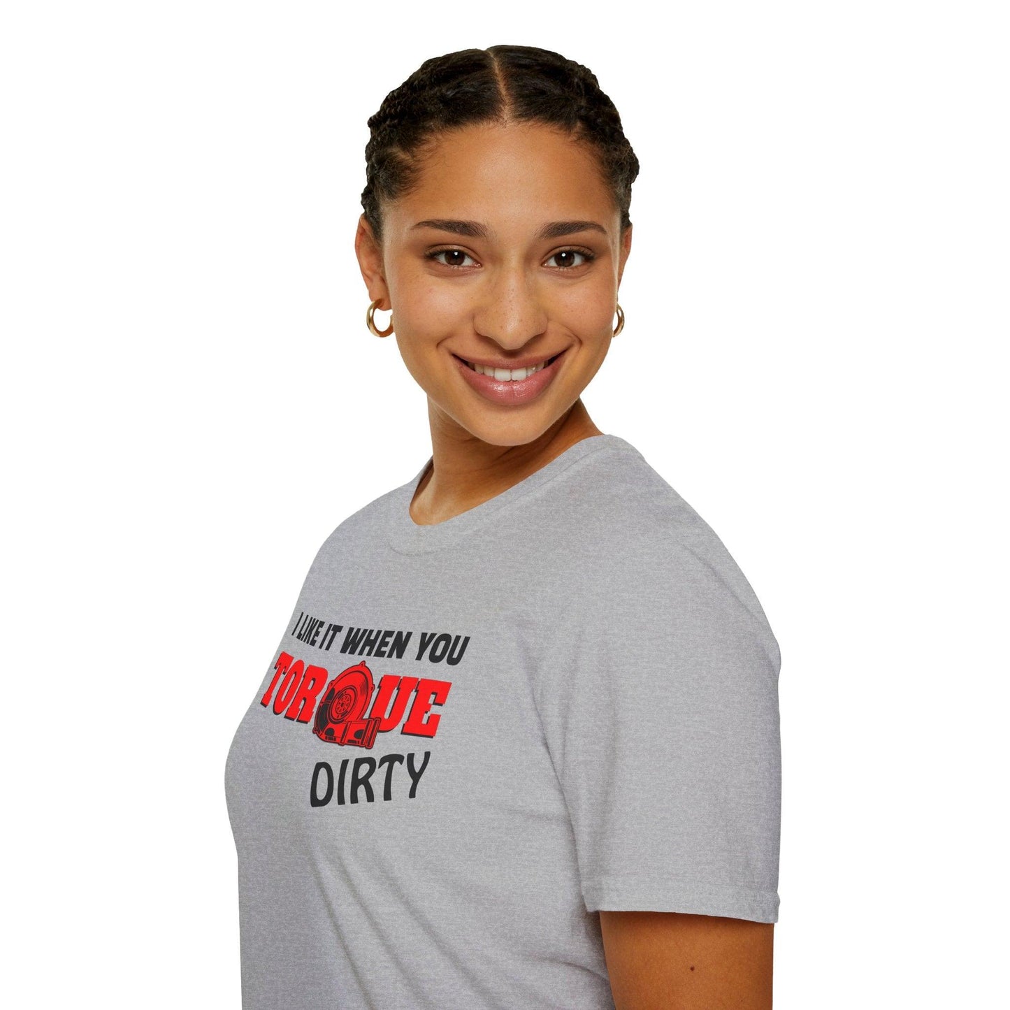 I Like It When You Torque Dirty Red Text Adults Unisex Tee - Jamie's Trading Cards - JamiesTradingCards