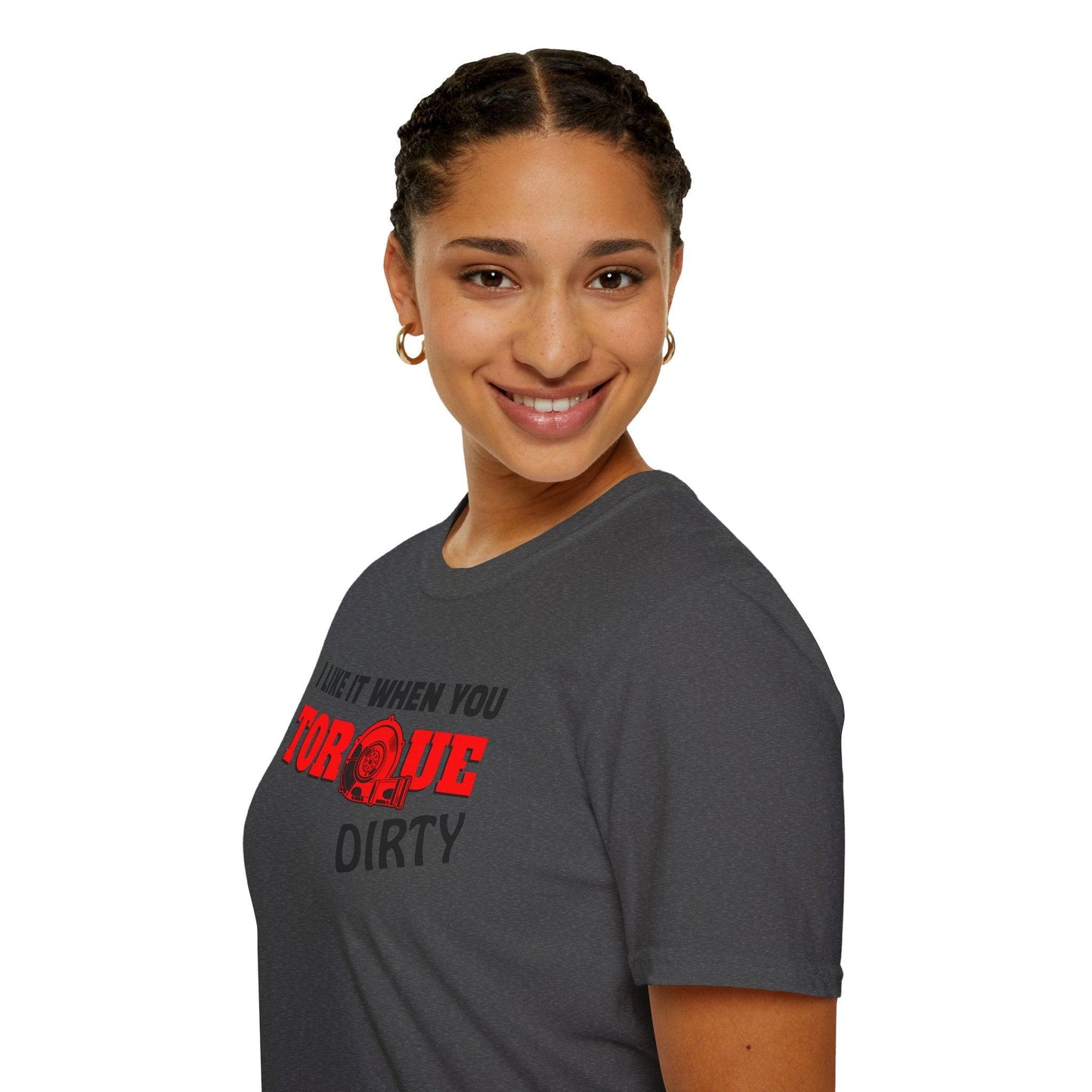 I Like It When You Torque Dirty Red Text Adults Unisex Tee - Jamie's Trading Cards - JamiesTradingCards