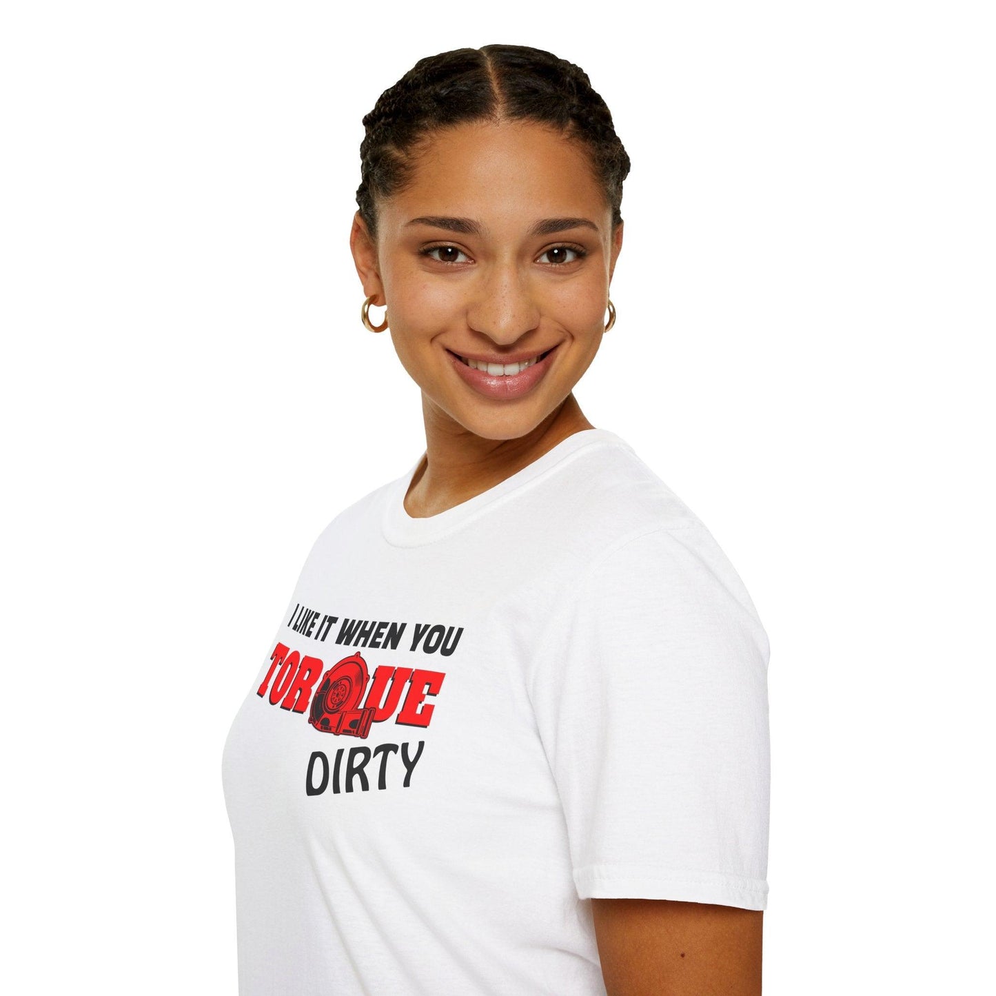 I Like It When You Torque Dirty Red Text Adults Unisex Tee - Jamie's Trading Cards - JamiesTradingCards