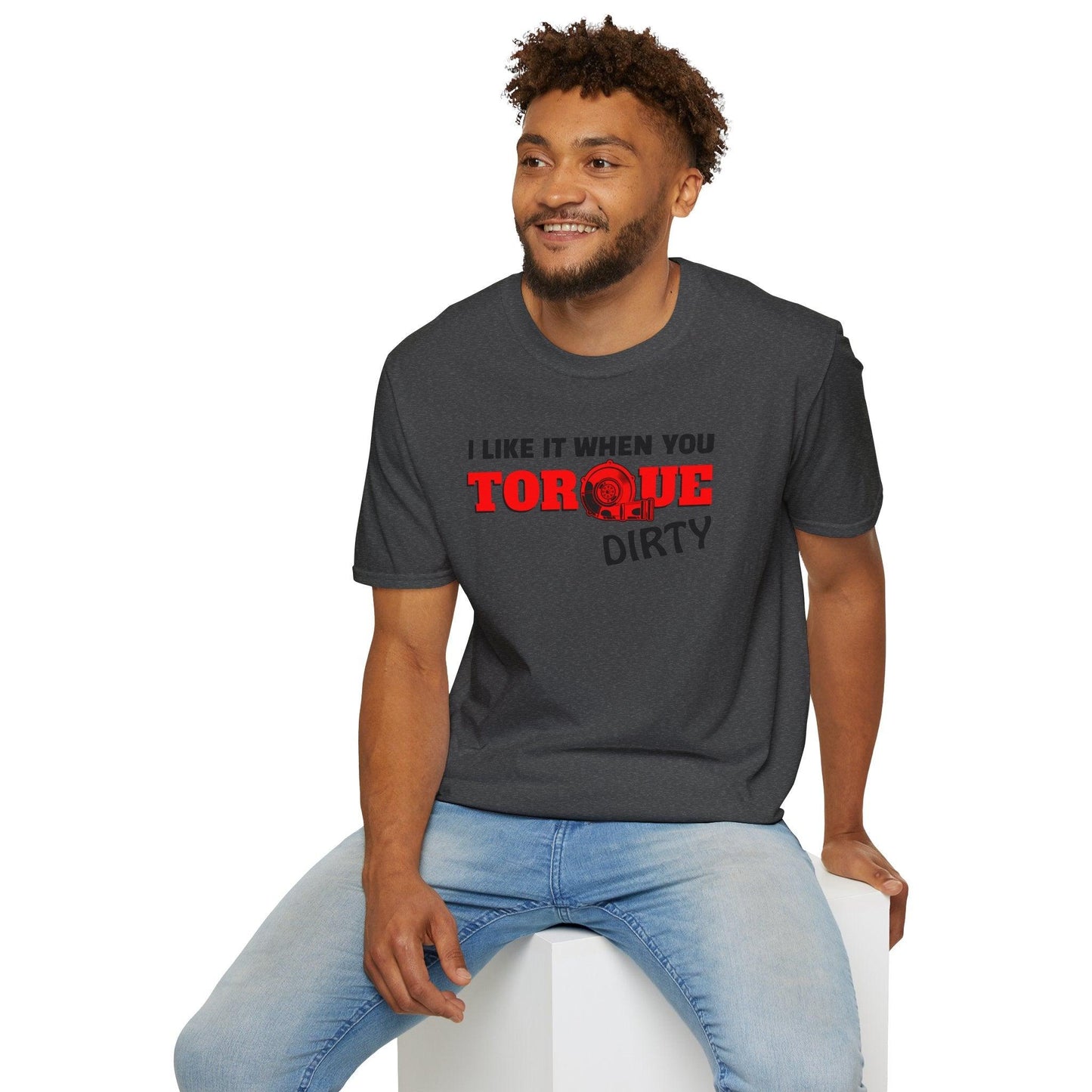 I Like It When You Torque Dirty Red Text Adults Unisex Tee - Jamie's Trading Cards - JamiesTradingCards