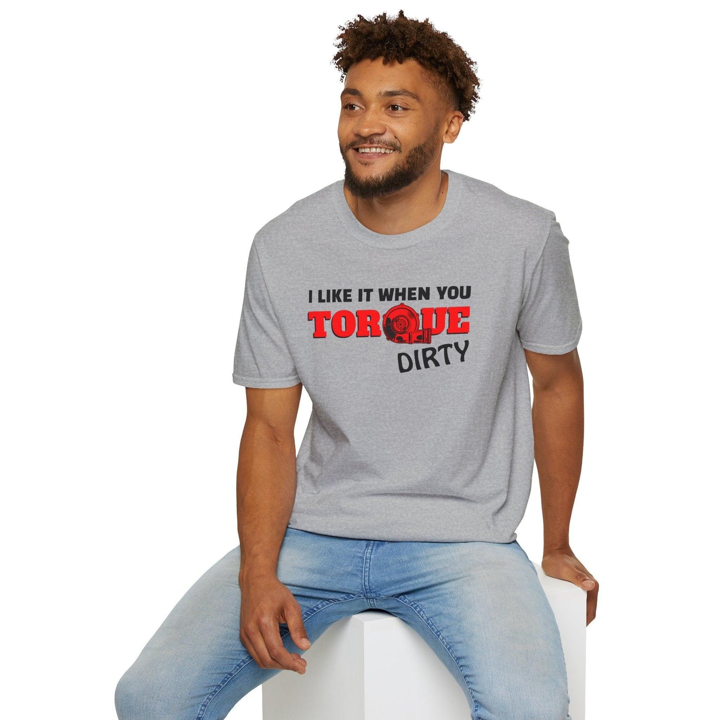 I Like It When You Torque Dirty Red Text Adults Unisex Tee - Jamie's Trading Cards - JamiesTradingCards