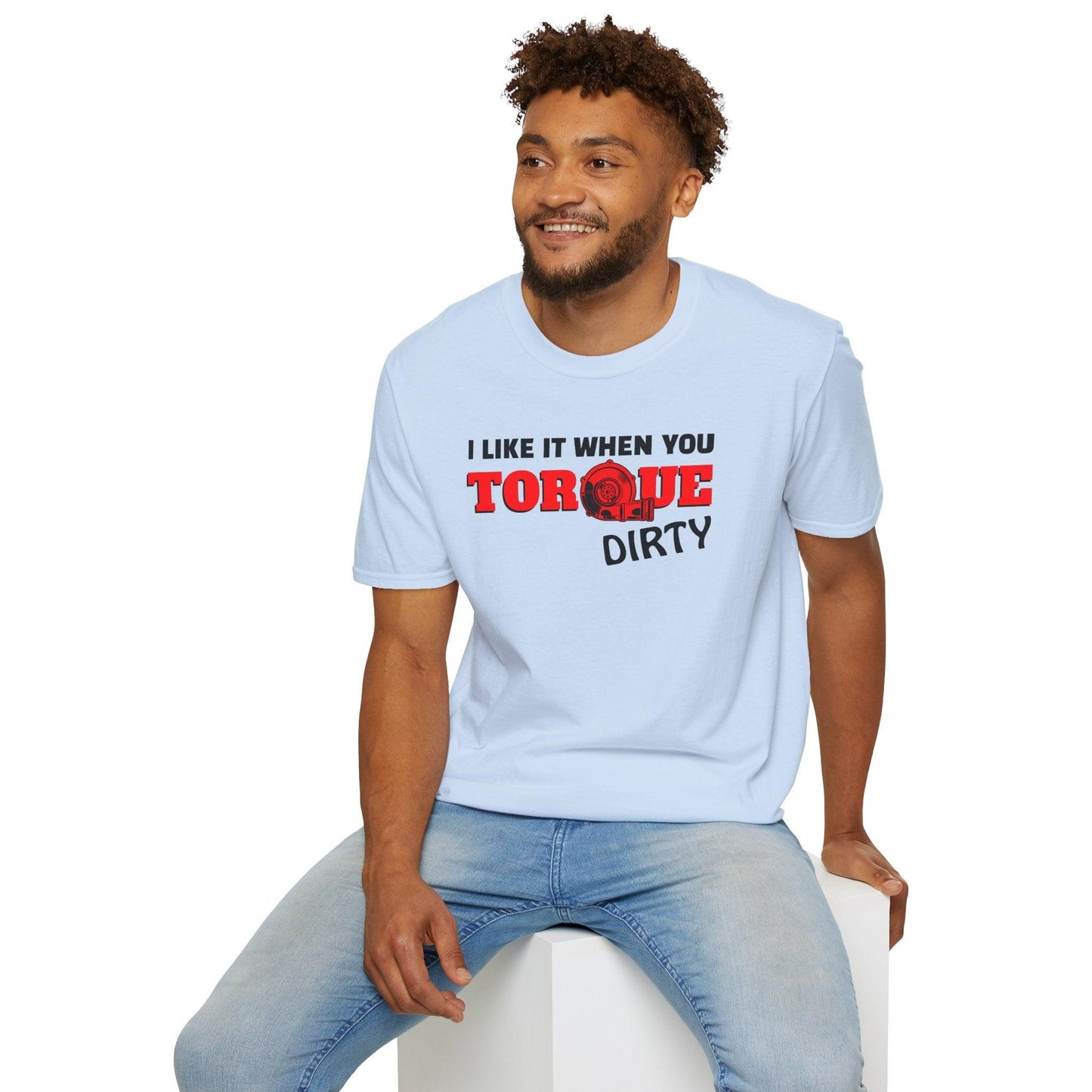 I Like It When You Torque Dirty Red Text Adults Unisex Tee - Jamie's Trading Cards - JamiesTradingCards