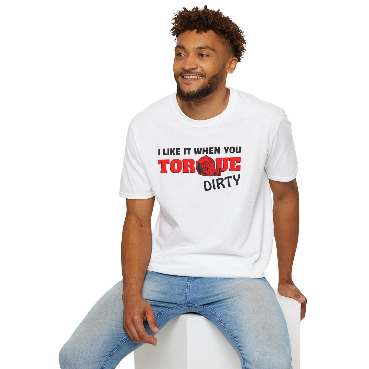I Like It When You Torque Dirty Red Text Adults Unisex Tee - Jamie's Trading Cards - JamiesTradingCards
