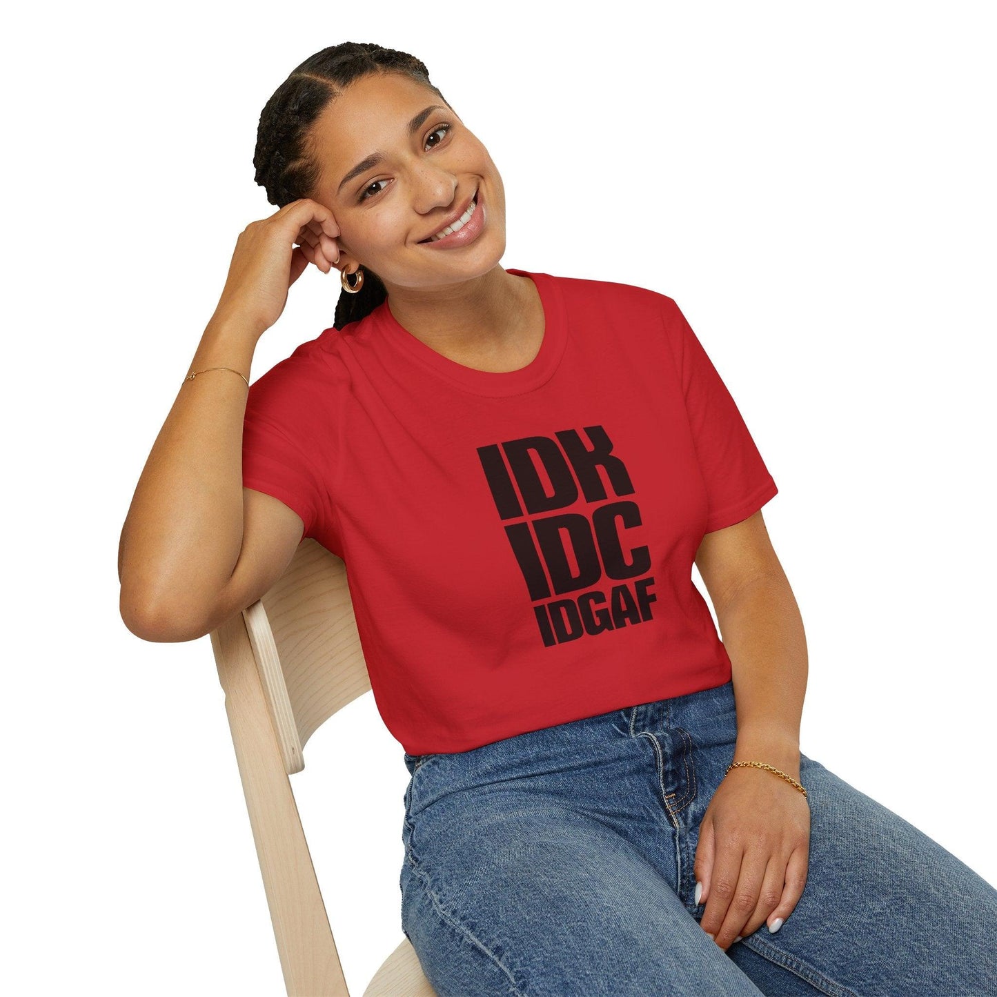 IDK IDC IDGAF Adults Unisex Tee - Jamie’s Trading Cards - JamiesTradingCards