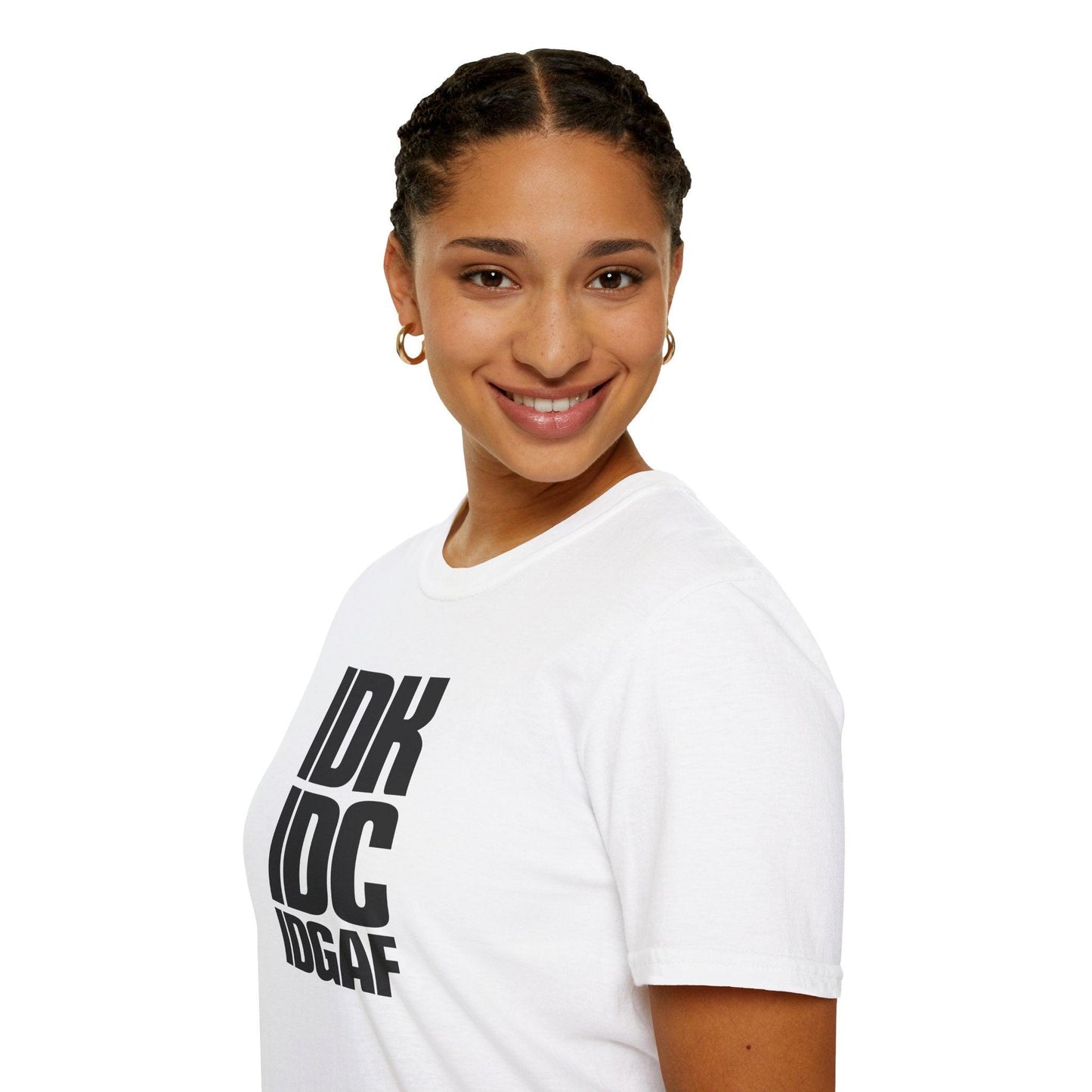 IDK IDC IDGAF Adults Unisex Tee - Jamie’s Trading Cards - JamiesTradingCards
