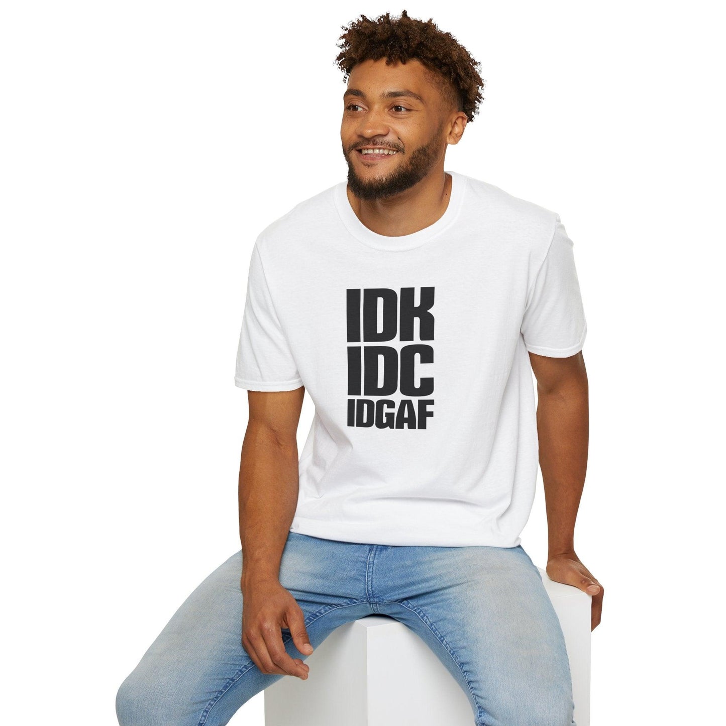IDK IDC IDGAF Adults Unisex Tee - Jamie’s Trading Cards - JamiesTradingCards