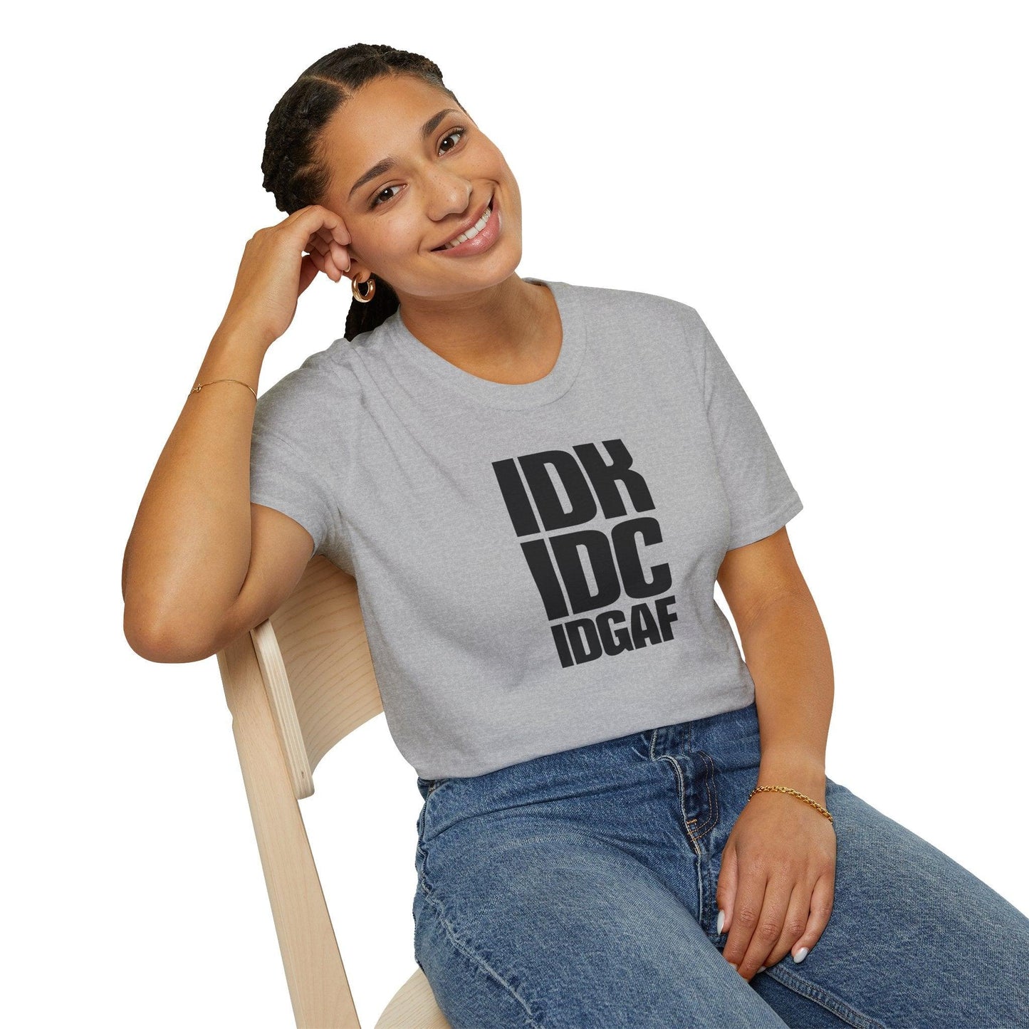 IDK IDC IDGAF Adults Unisex Tee - Jamie’s Trading Cards - JamiesTradingCards