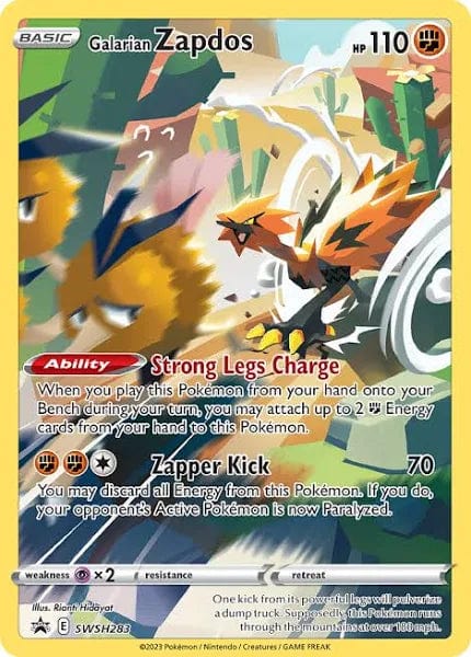 JamiesTradingCards SWSH283 - Galarian Zapdos - Crown Zenith - Pokemon TCG Black Star Promo