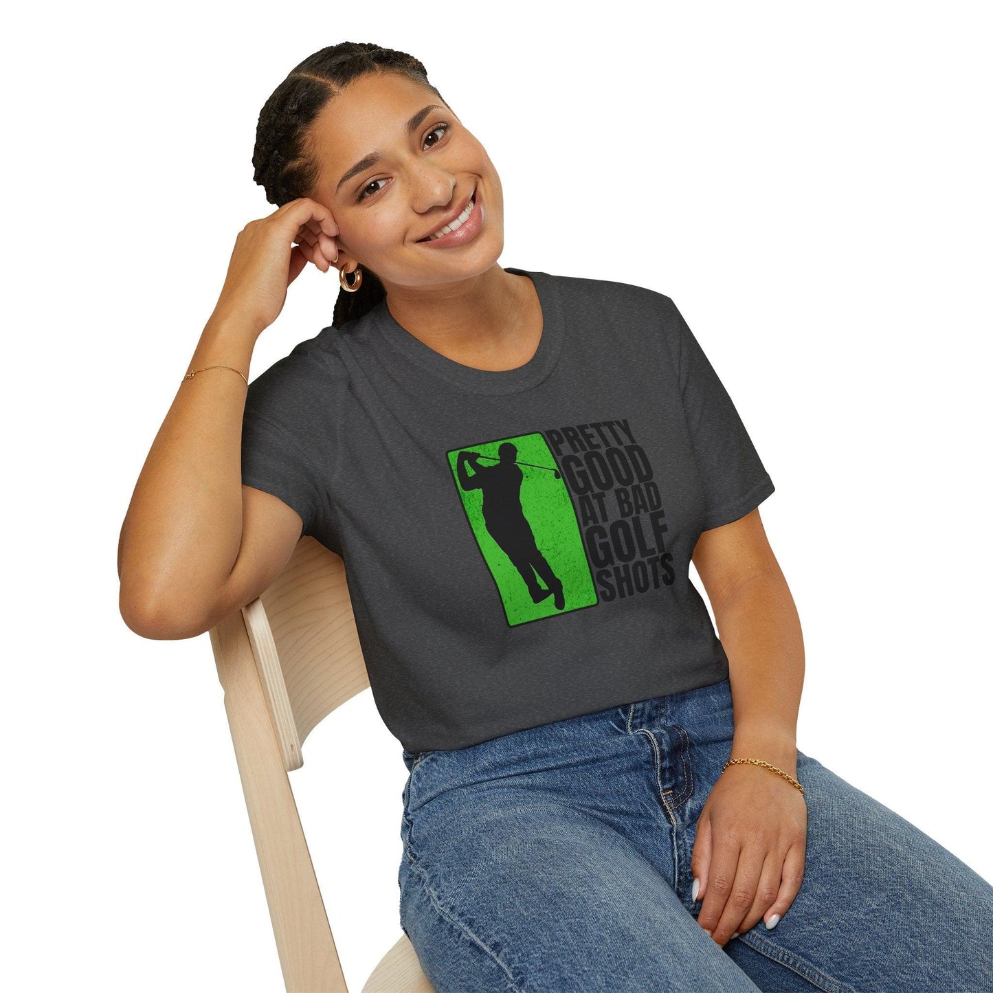 Pretty Good At Bad Golf Shots Adults Unisex Tee - Jamie's Trading Cards - JamiesTradingCards