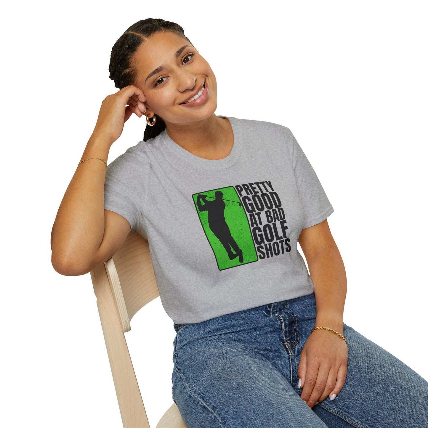 Pretty Good At Bad Golf Shots Adults Unisex Tee - Jamie's Trading Cards - JamiesTradingCards