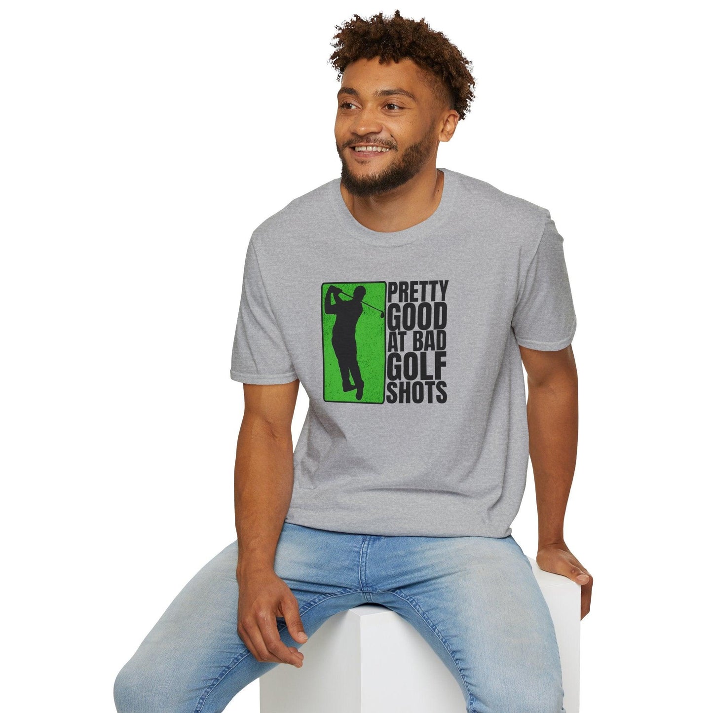 Pretty Good At Bad Golf Shots Adults Unisex Tee - Jamie's Trading Cards - JamiesTradingCards