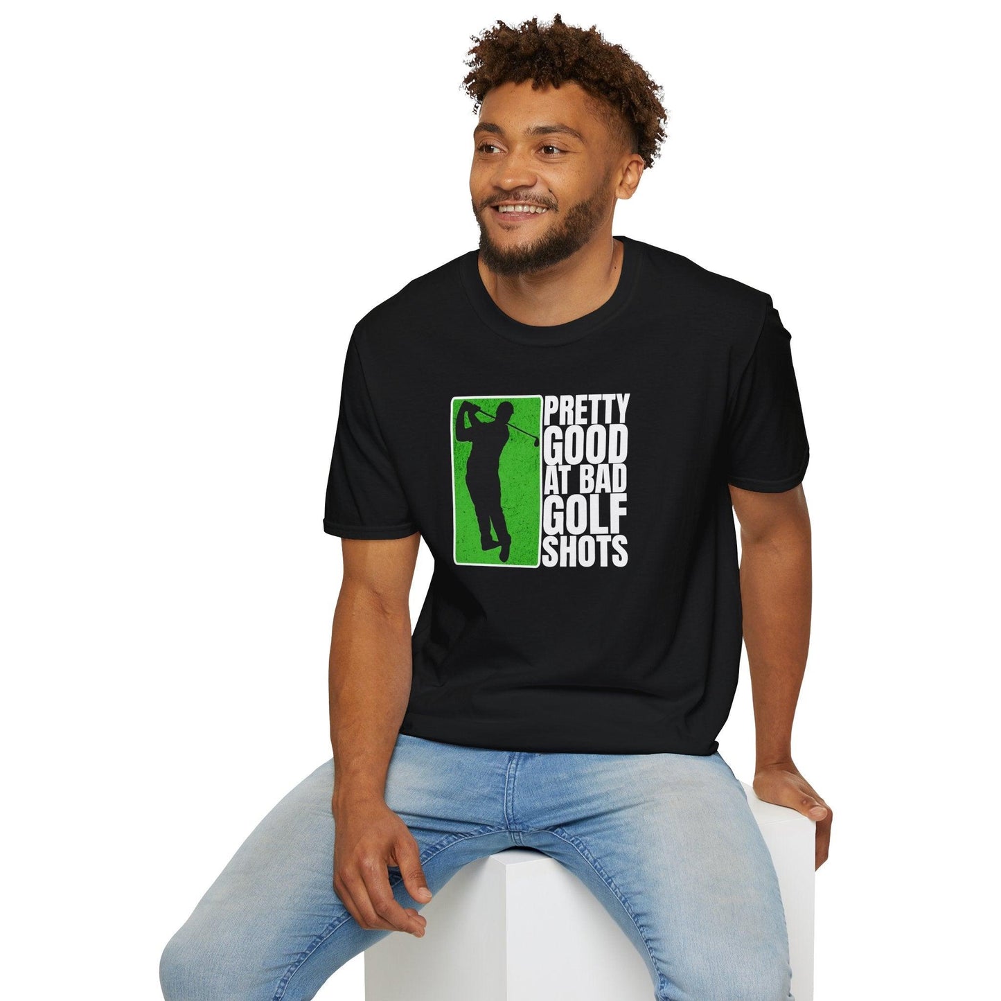 Pretty Good At Bad Golf Shots Adults Unisex Tee - Jamie's Trading Cards - JamiesTradingCards