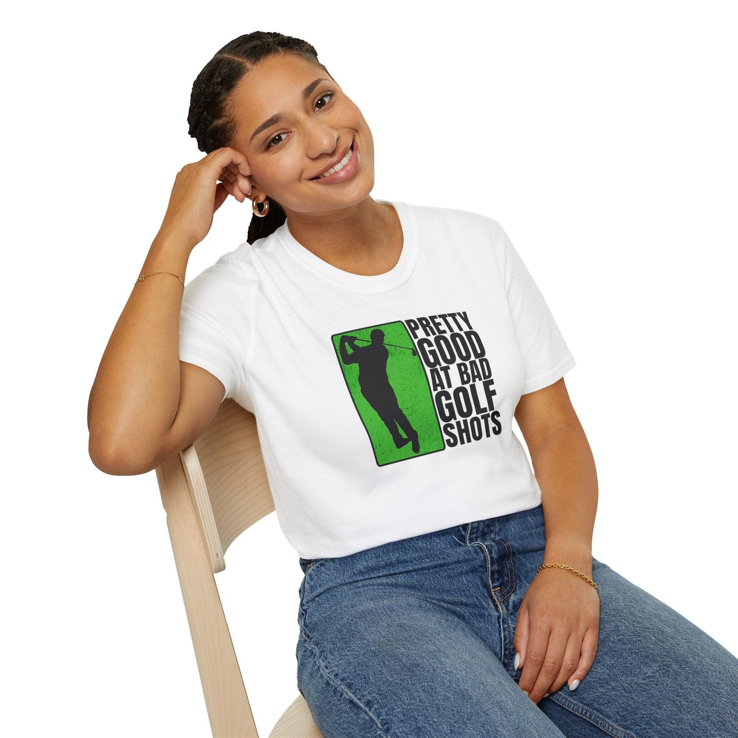 Pretty Good At Bad Golf Shots Adults Unisex Tee - Jamie's Trading Cards - JamiesTradingCards