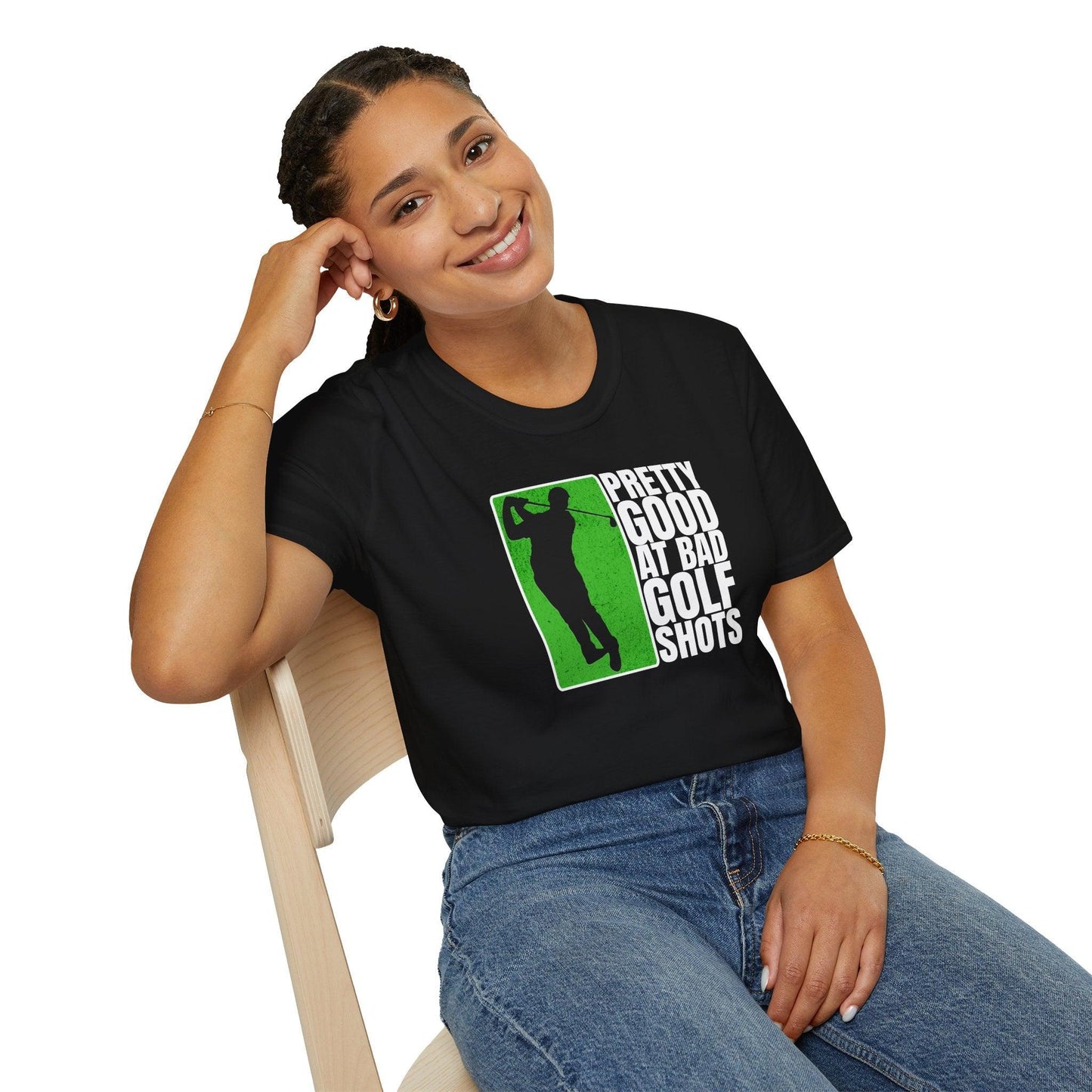 Pretty Good At Bad Golf Shots Adults Unisex Tee - Jamie's Trading Cards - JamiesTradingCards