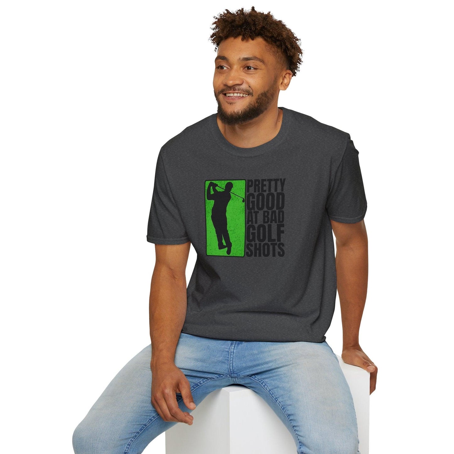 Pretty Good At Bad Golf Shots Adults Unisex Tee - Jamie's Trading Cards - JamiesTradingCards