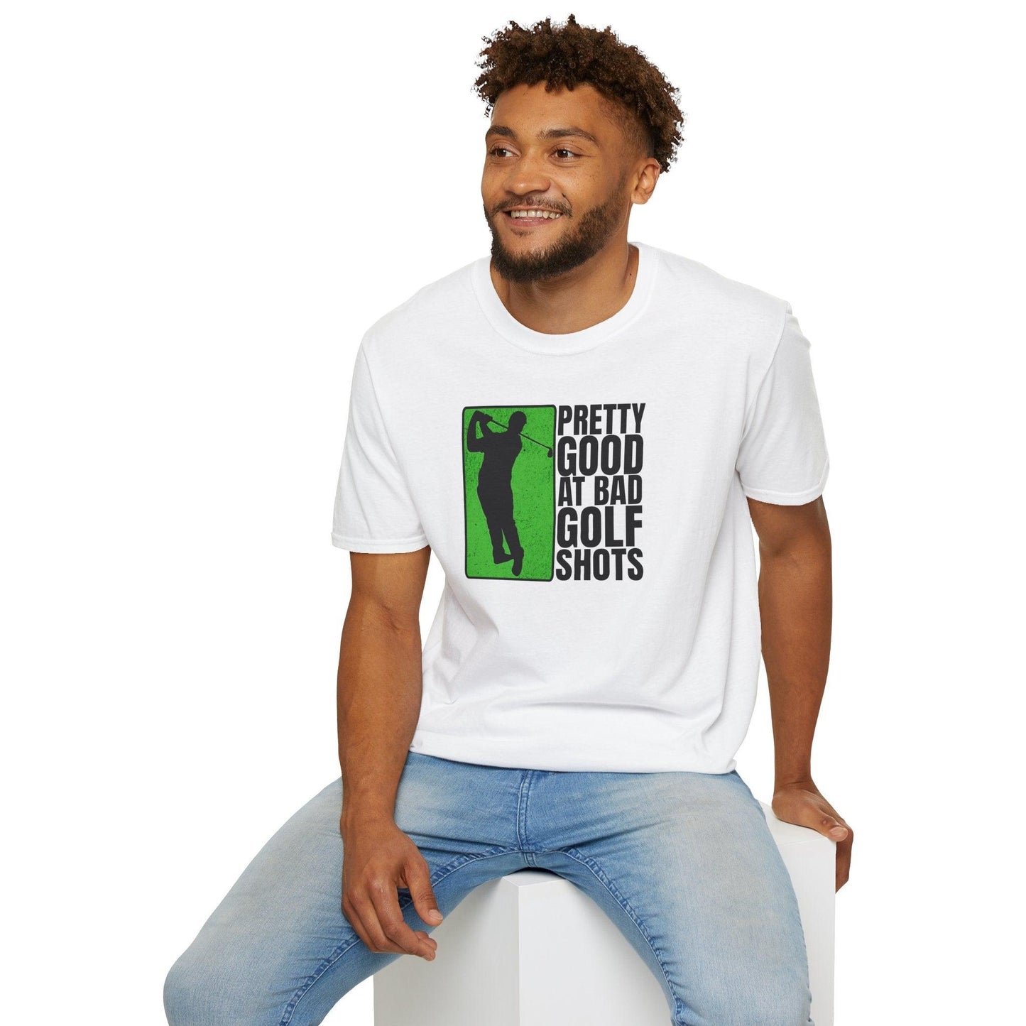 Pretty Good At Bad Golf Shots Adults Unisex Tee - Jamie's Trading Cards - JamiesTradingCards