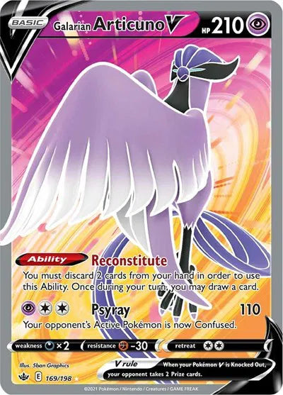 169/198 - Galarian Articuno V - Chilling Reign - Pokemon TCG