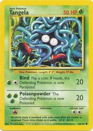 66/102 - Tangela Non Holo - Base Set Unlimited - Pokemon TCG