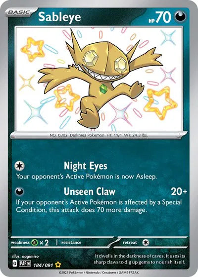 184/091 - Sableye Baby Shiny - Paldean Fates - Pokemon TCG