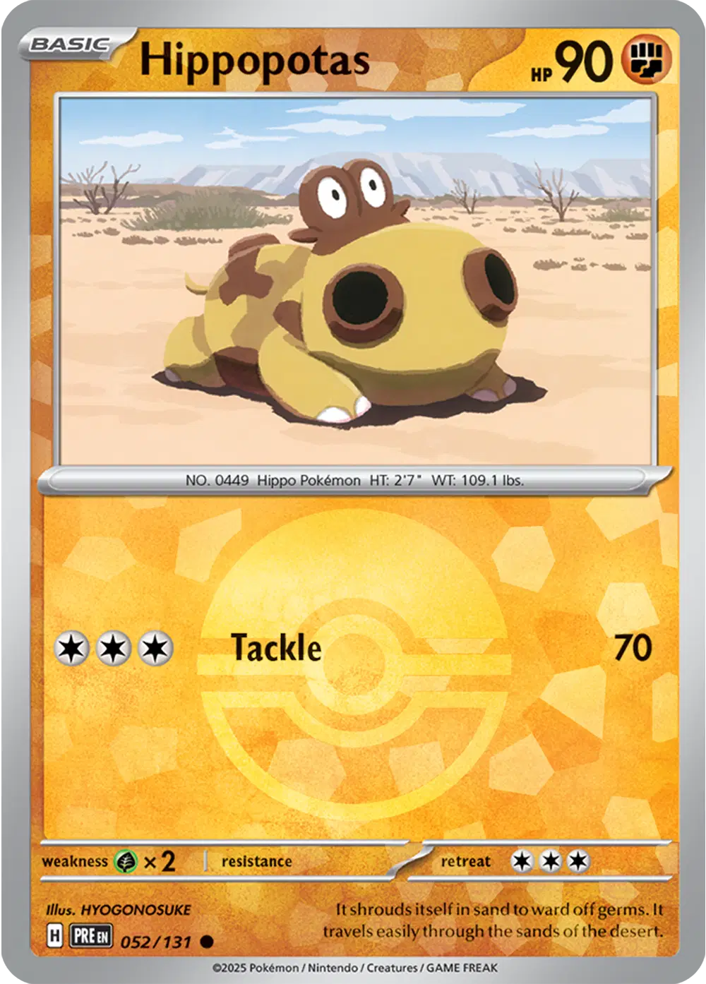 052/131 - Hippopotas Poke Ball - Prismatic Evolutions - Pokemon TCG