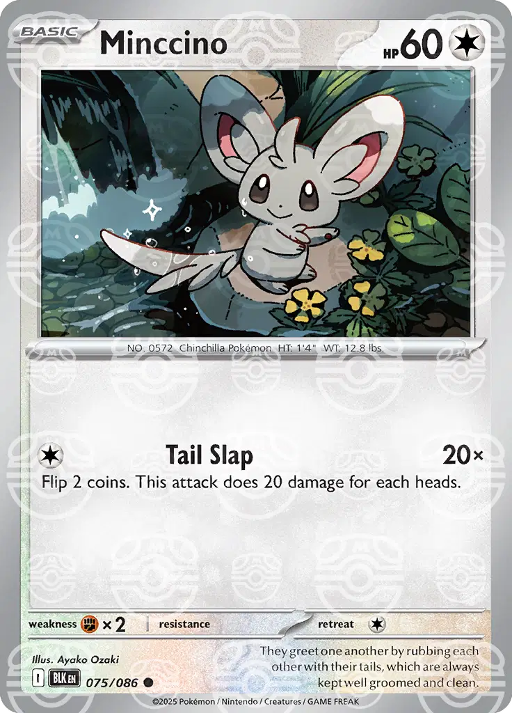 075/086 - Minccino Masterball - Black Bolt - Pokemon TCG