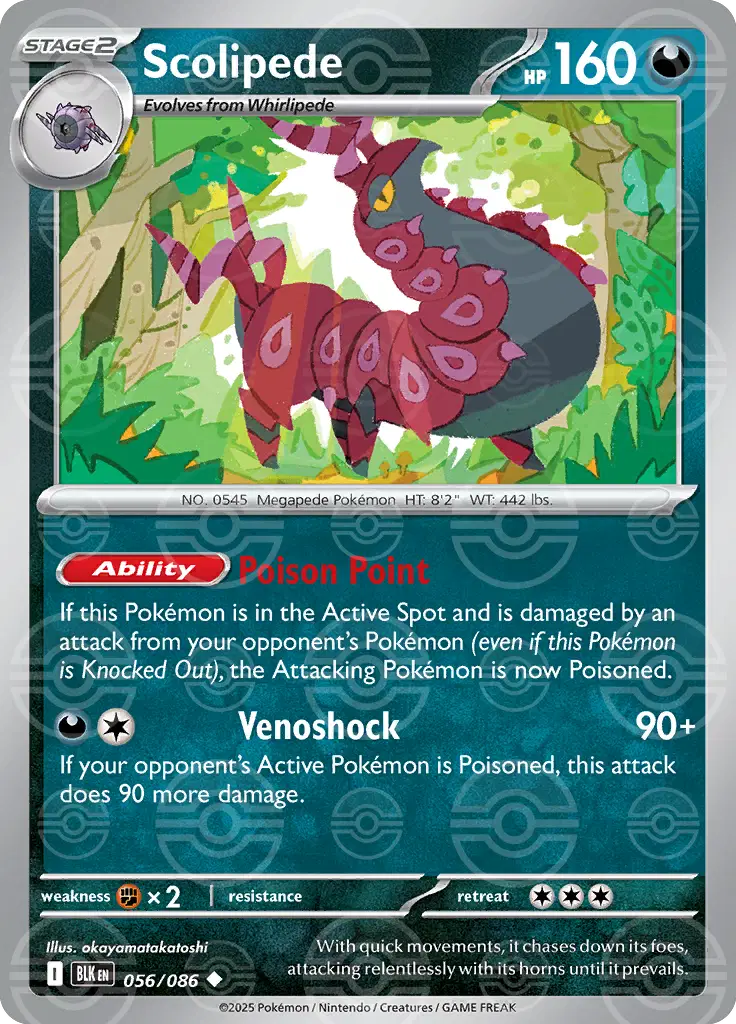 056/086 - Scolipede Poke Ball - Black Bolt - Pokemon TCG
