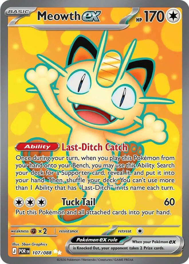 107/088 - Meowth Ex - Perfect Order - Pokemon TCG