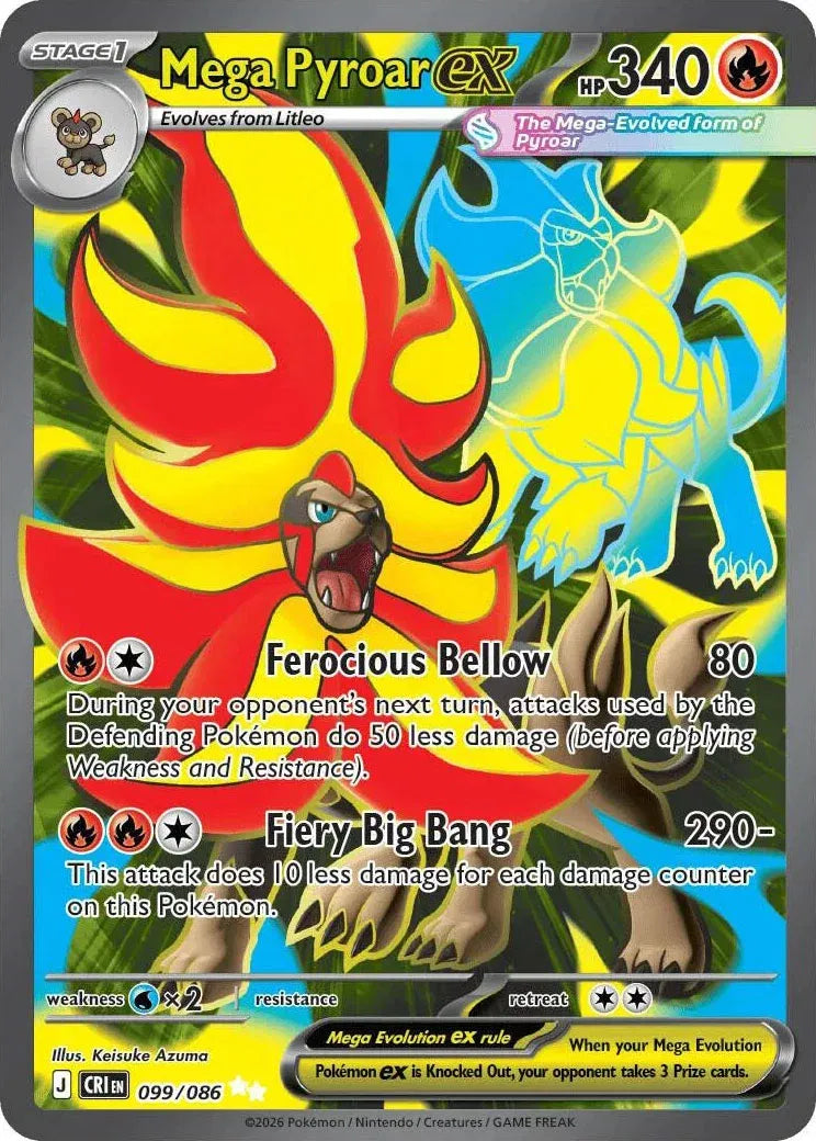 099/086 - Mega Pyroar Ex - Chaos Rising - Pokemon TCG