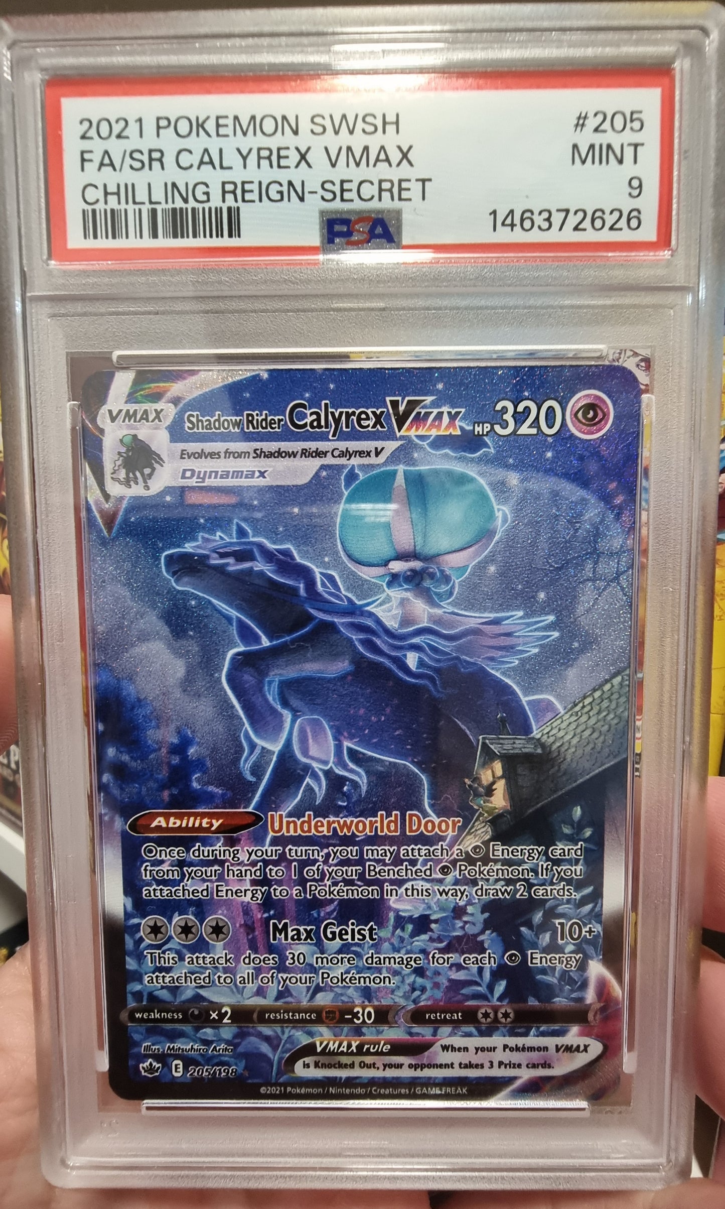 205/198 - PSA 9 Shadow Rider Calyrex Vmax - Chilling Reign - Pokemon TCG