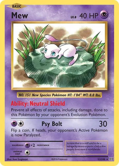 53/108 - Mew Reverse Holo - Evolutions - Pokemon TCG