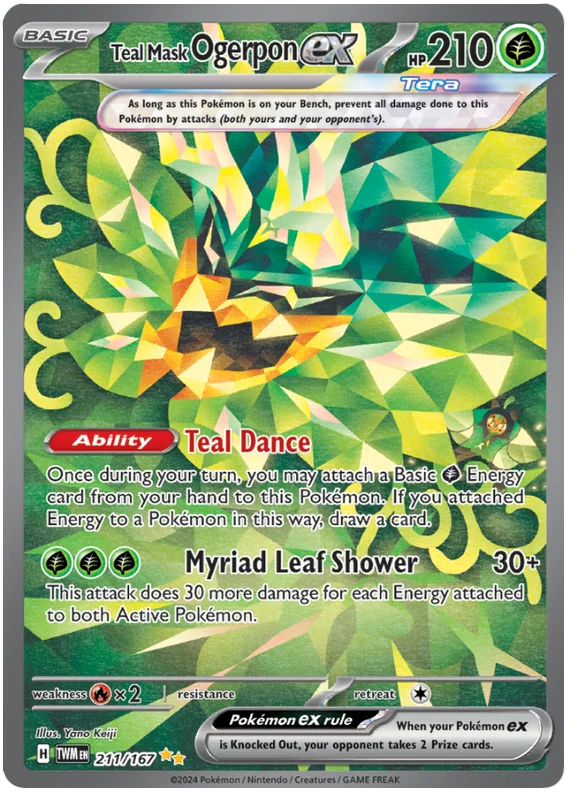 211/167 - Teal Mask Ogerpon Ex - Twilight Masquerade - Pokemon TCG