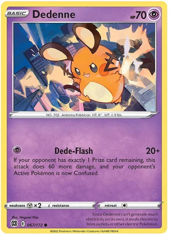 067/172 - Dedenne Reverse Holo - Brilliant Stars - Pokemon TCG