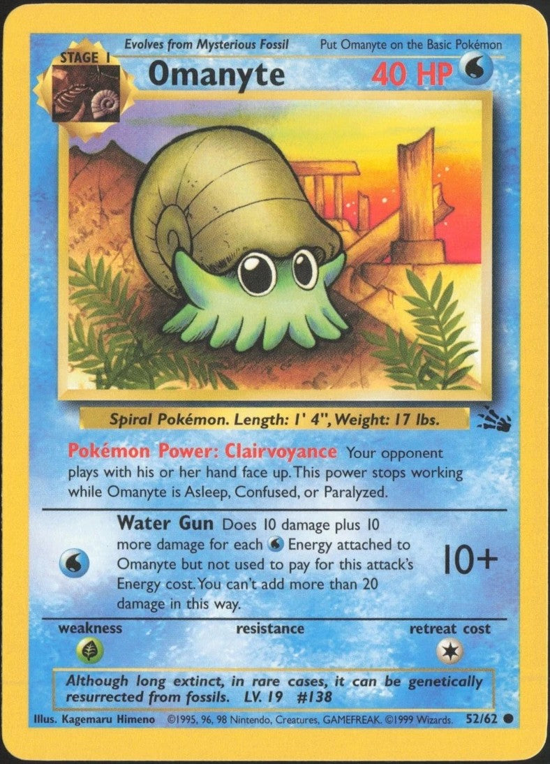 52/62 - Omanyte - Fossil - Pokemon TCG