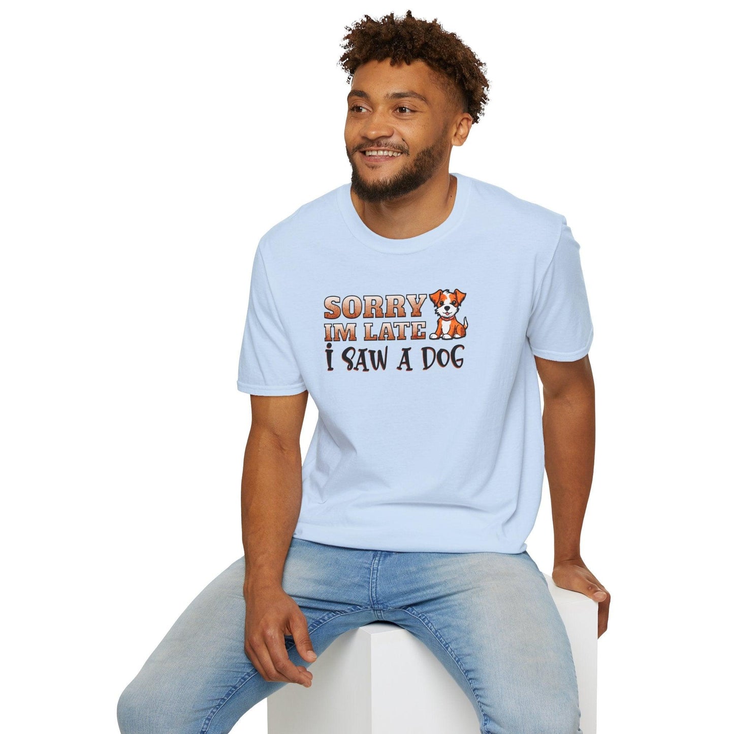Sorry I'm Late I Saw A Dog Adults Unisex Tee - Jamie's Trading Cards - JamiesTradingCards