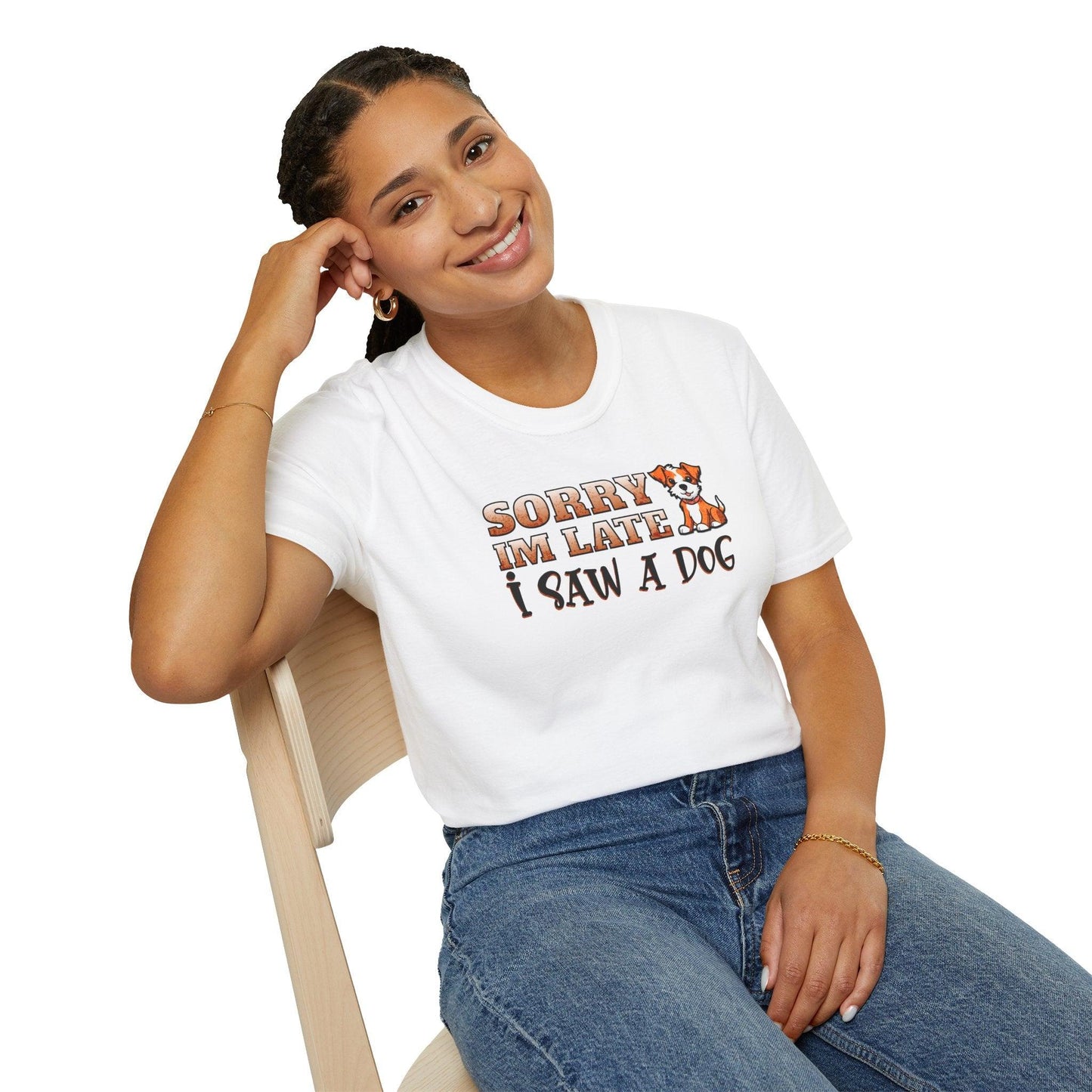 Sorry I'm Late I Saw A Dog Adults Unisex Tee - Jamie's Trading Cards - JamiesTradingCards