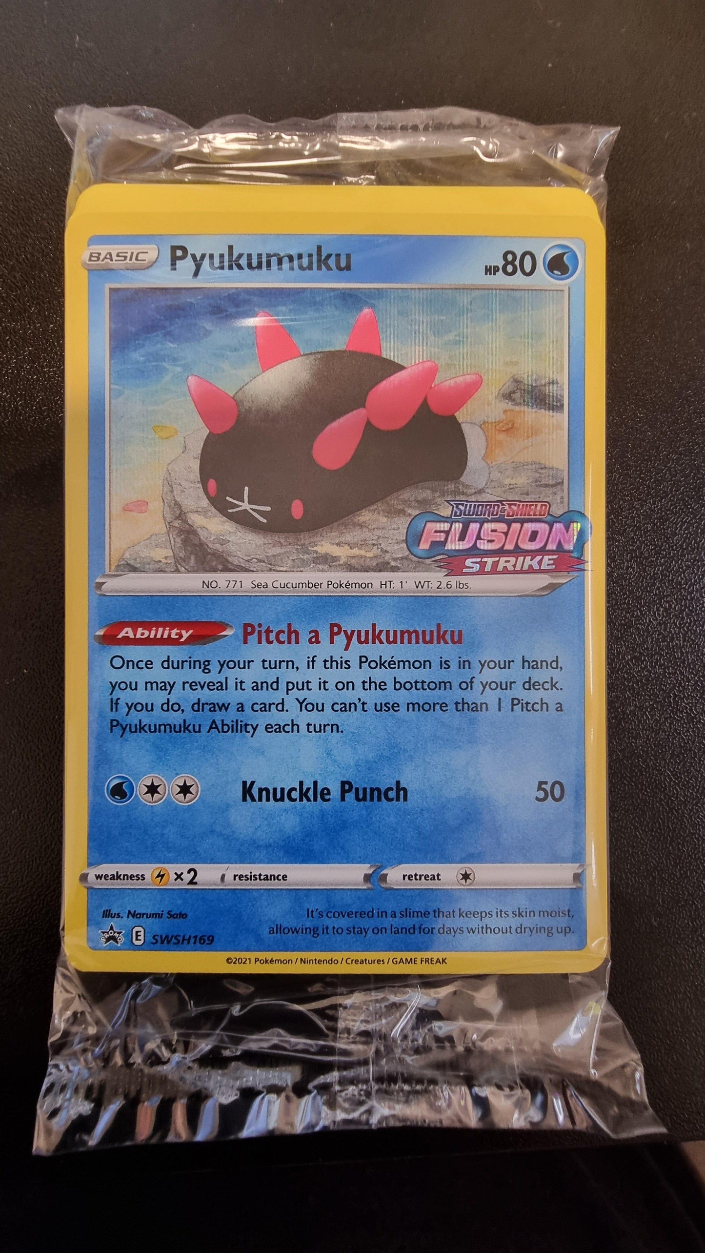 SWSH169 - Pyukumuku Build & Battle SEALED Pre Release Promo Deck - Fusion Strike - Pokemon TCG - JamiesTradingCards