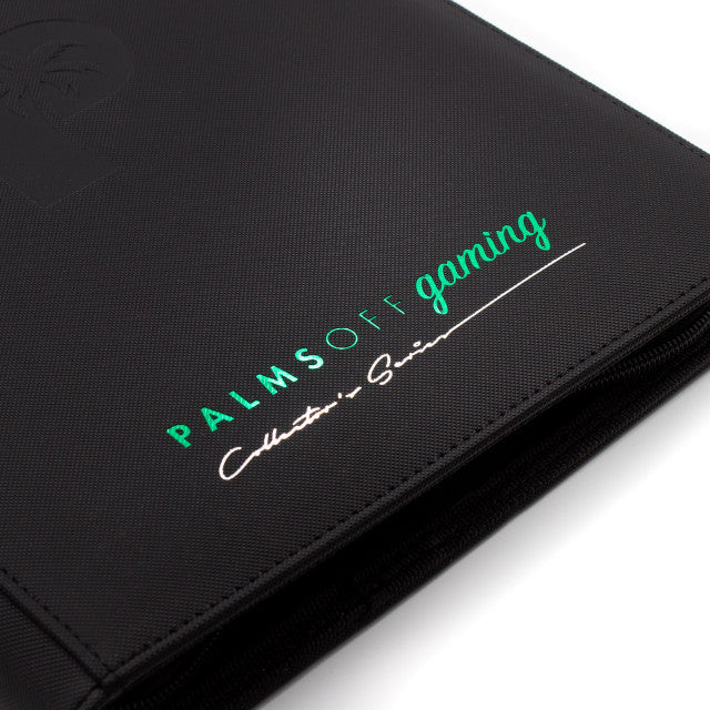 Palms Off Gaming Collector's Series Top Loader 216 Slot Zip Binder Black - Clear