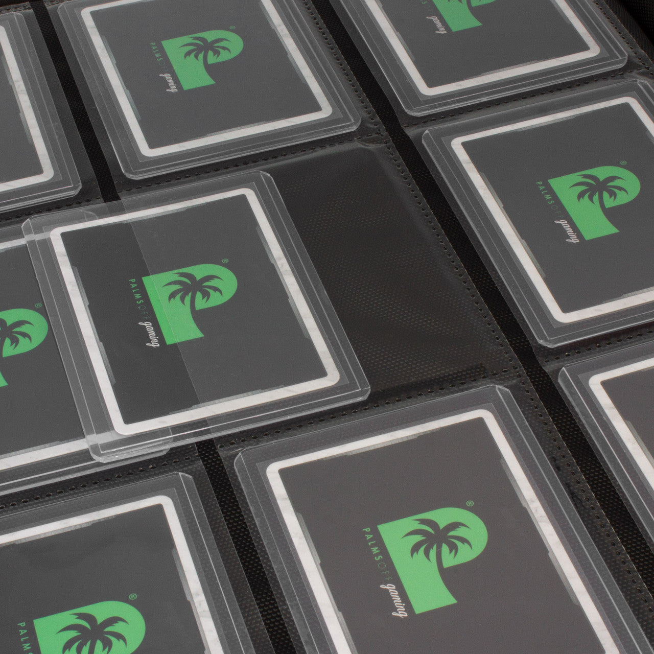 Palms Off Gaming Collector's Series Top Loader 216 Slot Zip Binder Black - Clear